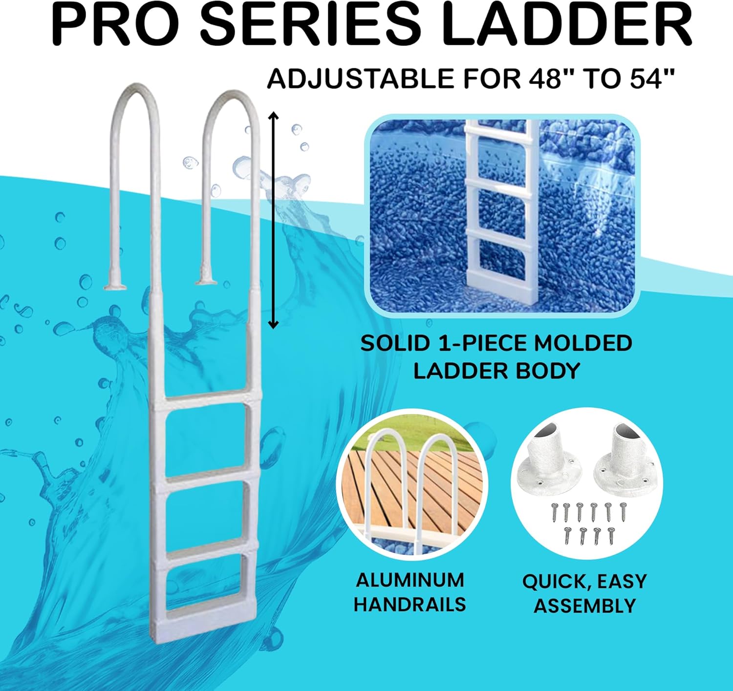 81MKgrdyssL._AC_SL1500_.jpg Main Access 200300 ProSeries Above Ground Pool Step Ladder, White