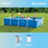 INTEX 28279EH Rectangular Frame 14 ft 9 in x 7 ft 3 in x 33 in Above Ground Pool, Swimming Pool with Steel Frame and 530 GPH Cartridge Filter Pump