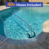 (2025 Upgrade) VINGLI Automatic Suction-Side Pool Vacuum Cleaner, Powerful Wall-Climbing Sweeper for Inground Pools, Includes 39.6ft Tangle-Free Hose (Green&Gray)