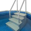 Aqua Select Anti-Slip in-Pool Steps | Cloud Gray/Pearl White Steps | for Above Ground Swimming Pools | Can Mount to Decks 48" to 54" H | Safety Stairs Capacity Up to 350 lbs Aqua Select Anti-Slip in-Pool Steps | Cloud Gray/Pearl White Steps | for Above Ground Swimming Pools | Can Mount to Decks 48" to 54" H | Safety Stairs Capacity Up to 350 lbs