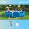 Intex 12' x 30" Round Metal Frame Outdoor Above Ground Swimming Pool Set with Filter Pump, Cartridges, 42 Inch Steel Pool Ladder, and Secure Cover Intex 12' x 30" Round Metal Frame Outdoor Above Ground Swimming Pool Set with Filter Pump, Cartridges, 42 Inch Steel Pool Ladder, and Secure Cover