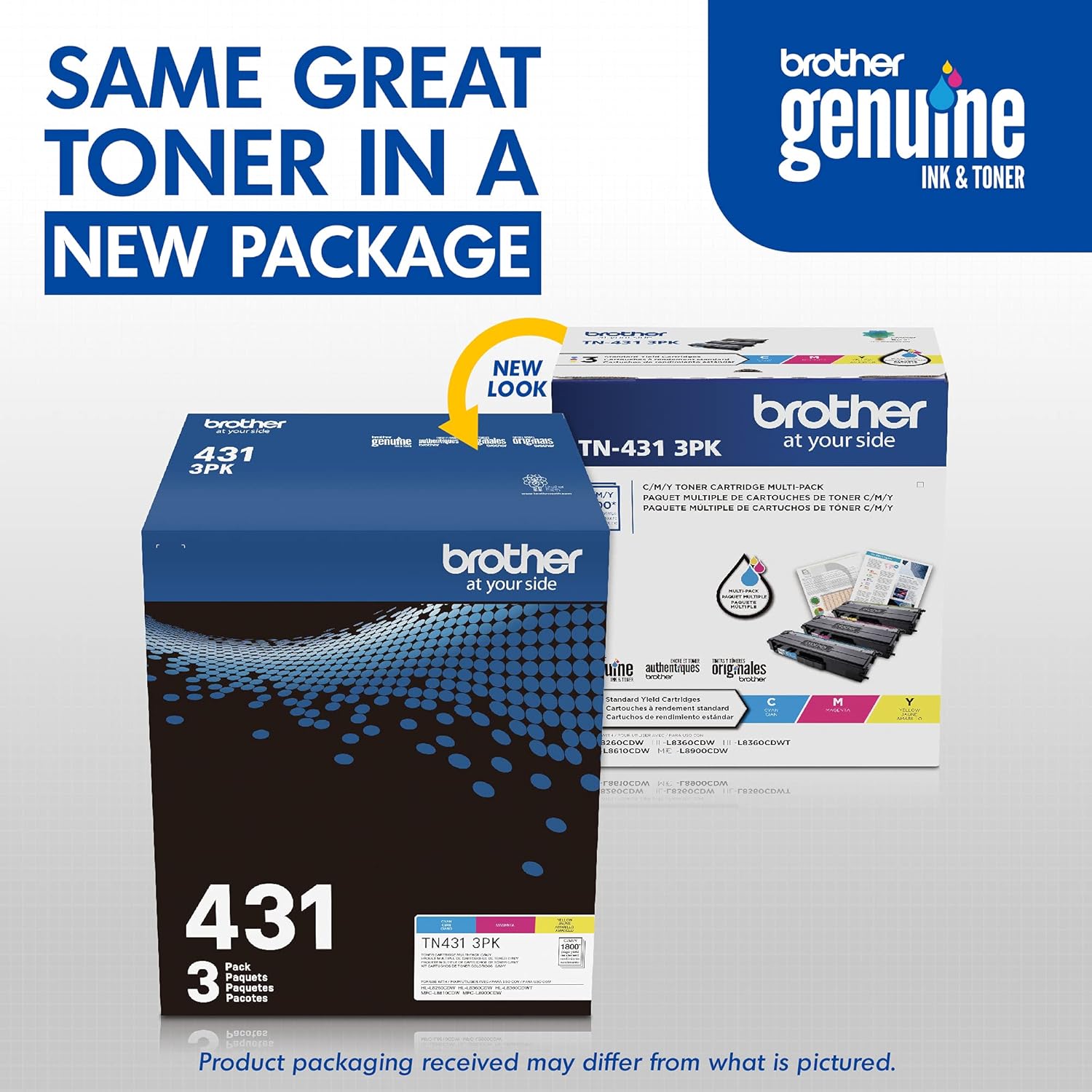 81RNuE-mfZL._AC_SL1500_.jpg Brother TN-431 3PK, Cyan, Magenta, Yellow, Standard Yield, Model: TN4313PK