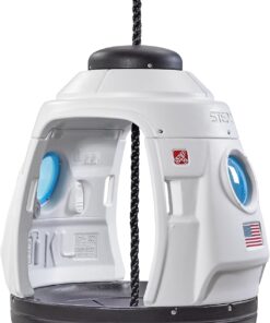 Step2 Space Capsule Swing, Kids Indoor/Outdoor Swing or Playhouse, Backyard Playground Set, Attach to Playset or Tree, for Children 3-8 Years Old
