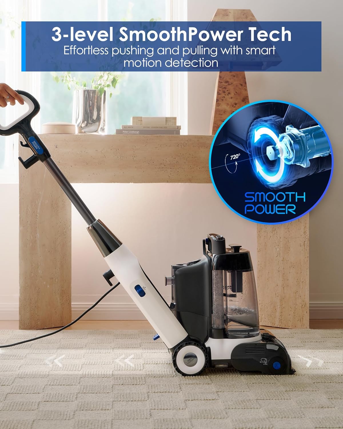 Tineco CARPET ONE Cruiser Smart Carpet Cleaner, Self-Cleaning and FlashDry, Deep Cleaning for Pet, Carpet and Upholstery, 167℉ PowerDry, 130W Powerful suction SmoothPower Tineco CARPET ONE Cruiser Smart Carpet Cleaner, Self-Cleaning and FlashDry, Deep Cleaning for Pet, Carpet and Upholstery, 167℉ PowerDry, 130W Powerful suction SmoothPower - Image 2