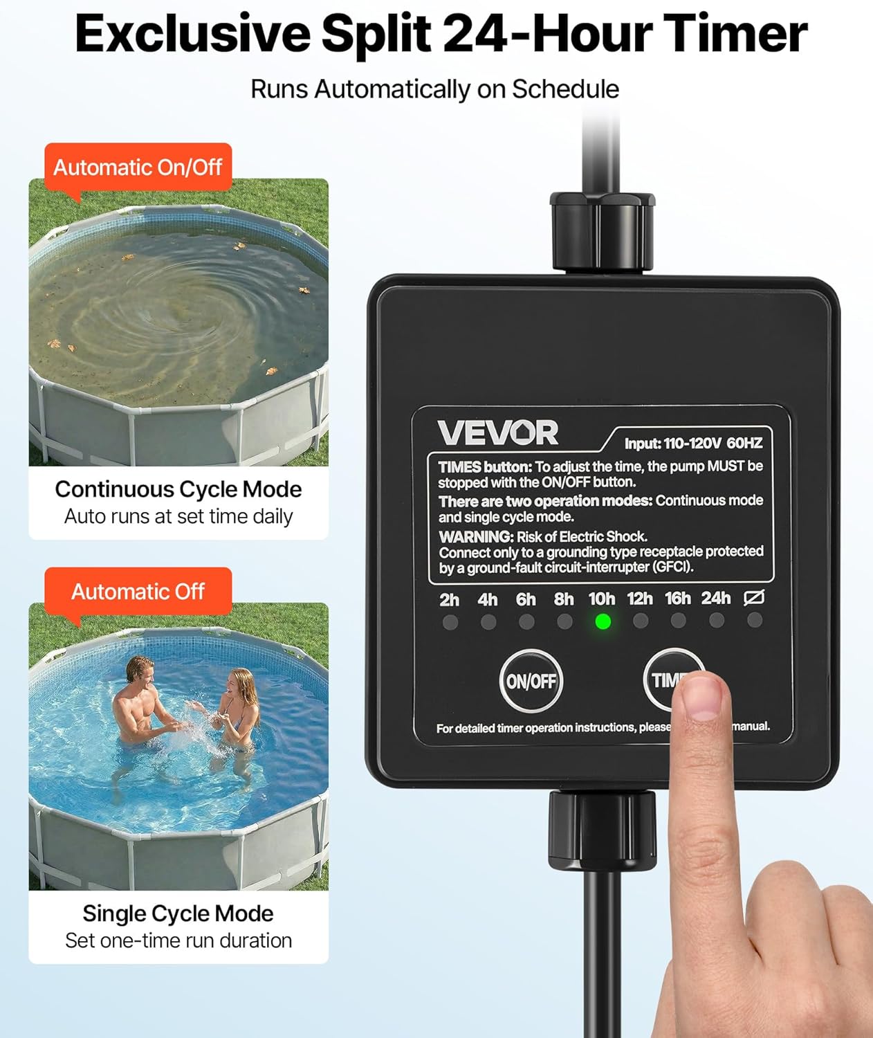 81UzwkMpK8L._AC_SL1500_.jpg VEVOR FlashPure Sand Filter Pump, 16 in for Above Ground Pool, 1 HP 4400 GPH, Swimming Pool Filter System with Timer, 6X Faster Filtration with Media Installed, Leak-Resistant, Ready to Use Out of Box