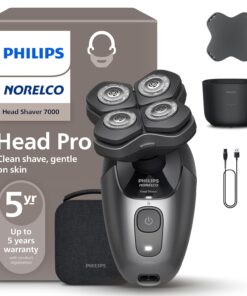 Philips Norelco Head Shaver Pro 7000 Series - Electric Shaver for Men and Women, 360° Flexing Head & ComfortCut Blades for Clean Shave, Gentle on Skin, Model HS7980/40