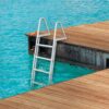 VEVOR Removable Dock Ladder 5 Steps, 350 lbs Load Capacity, Pontoon Boat Ladder with 4'' Wide Step & Nonslip Mat for Ship/Lake/Pool/Marine Boarding