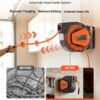 VEVOR Retractable Air Hose Reel, 1/4 Inch x 50 FT Hybrid Air Hose Max 300PSI, Enclosed Air-Compressor Hoses Reel Auto Rewind with 6.6 ft Lead in & Blow Gun, 180° Swivel Ceiling/Wall Mount