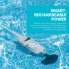 INTEX Rechargeable Handheld Pool Vacuum Cleaner with 94” Telescoping Pole, 2 Brush Heads, & Shaft Adapter for PureSpas & Pools