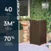 Suncast 33 Gallon Commercial Outdoor Trashcan Hideaway with Lid for 30 to 33 Gallon Trash Bags for Garage, Backyard, or Garden, Brown
