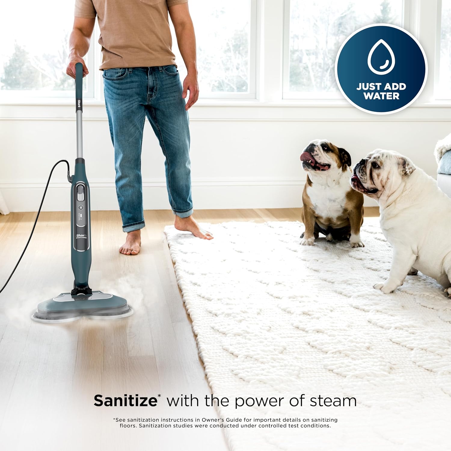Shark Steam & Scrub All-in-One Scrubbing and Sanitizing Hard Floor Steam Mop, 2 Steam Modes, 2 Dirt Grip Soft Scrub Pads Included, XL Removable Water Tank, Swivel Steering, Teal, S8002BRN Shark Steam & Scrub All-in-One Scrubbing and Sanitizing Hard Floor Steam Mop, 2 Steam Modes, 2 Dirt Grip Soft Scrub Pads Included, XL Removable Water Tank, Swivel Steering, Teal, S8002BRN - Image 3
