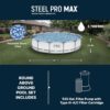 Bestway Steel Pro MAX 14' x 33" Round Above Ground Swimming Pool Set, 530 GPH Filter Pump, Tritech Puncture Resistant Liner, ClickConnect Steel Frame, Gray Bestway Steel Pro MAX 14' x 33" Round Above Ground Swimming Pool Set, 530 GPH Filter Pump, Tritech Puncture Resistant Liner, ClickConnect Steel Frame, Gray
