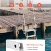 VEVOR Flip-Up Dock Ladder, 5-Step, Heavy-Duty Aluminum Alloy Pontoon Boat Swim Ladder, with Non-Slip Wide Steps, 350 lbs Weight Capacity, Pull Rope Assist, Comfort Use for Lake Pool Marine Boarding