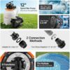 VEVOR FlashPure Sand Filter Pump, 12 in for Above Ground Pool, 0.5 HP 3000 GPH, Swimming Pool Filter System with Timer, 6X Faster Filtration, Media Installed, Leak-Resistant, Ready to Use Out of Box