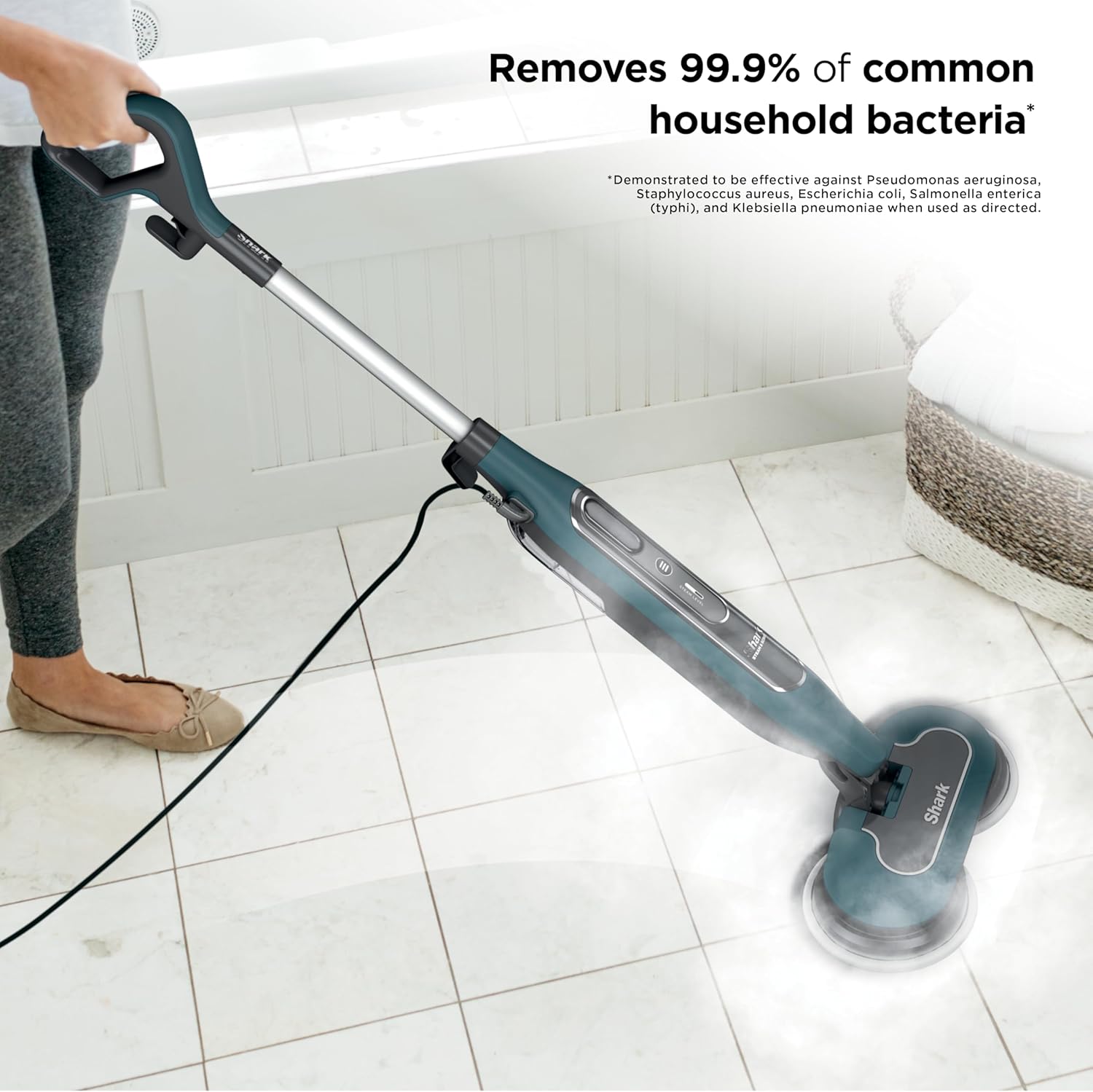Shark Steam & Scrub All-in-One Scrubbing and Sanitizing Hard Floor Steam Mop, 2 Steam Modes, 2 Dirt Grip Soft Scrub Pads Included, XL Removable Water Tank, Swivel Steering, Teal, S8002BRN Shark Steam & Scrub All-in-One Scrubbing and Sanitizing Hard Floor Steam Mop, 2 Steam Modes, 2 Dirt Grip Soft Scrub Pads Included, XL Removable Water Tank, Swivel Steering, Teal, S8002BRN - Image 6