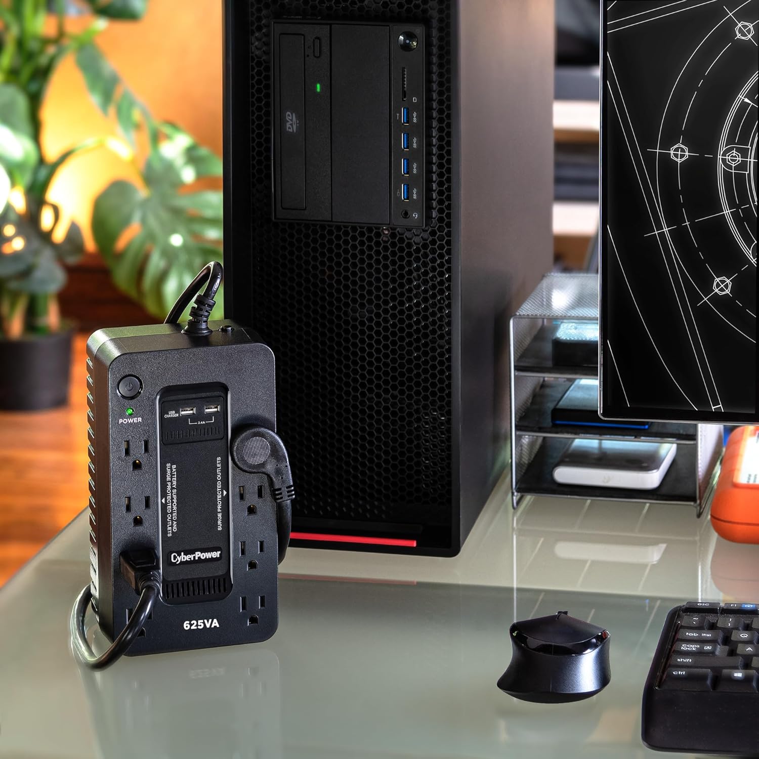 CyberPower ST625U Standby UPS Battery Backup and Surge Protector, 625VA/360W, 8 Outlets, 2 USB Charging Ports, Compact, UL Certified CyberPower ST625U Standby UPS Battery Backup and Surge Protector, 625VA/360W, 8 Outlets, 2 USB Charging Ports, Compact, UL Certified - Image 7