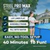 Bestway Steel Pro MAX 14’ x 42" Above Ground Pool, Round Metal Frame Outdoor Swimming Pool for Backyard, Blue, Pool ONLY Bestway Steel Pro MAX 14’ x 42" Above Ground Pool, Round Metal Frame Outdoor Swimming Pool for Backyard, Blue, Pool ONLY