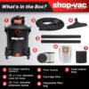Shop-Vac 5761011 10 Gallon Wet/Dry Shop Vacuum, 4.5 Peak HP, 1.5 Inch Diameter x 7 Foot Hose, 12 Foot Cord, Ideal for Home, Garage, and Workshop Cleaning