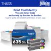 Brother Genuine TN635C, TN635M, TN635Y Standard Yield Cyan/Magenta/Yellow Toner Cartridges, TN635 3 Pack