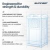 Suncast 33 Gallon Commercial Outdoor Trashcan Hideaway with Lid for 30 to 33 Gallon Trash Bags for Garage, Backyard, or Garden, Brown