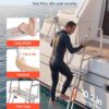 VEVOR Flip-Up Dock Ladder, 5-Step, Heavy-Duty Aluminum Alloy Pontoon Boat Swim Ladder, with Non-Slip Wide Steps, 350 lbs Weight Capacity, Pull Rope Assist, Comfort Use for Lake Pool Marine Boarding