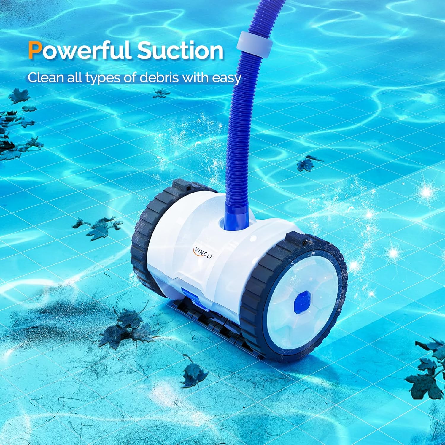 81gjytBjg2L._AC_SL1500_.jpg (2025 Upgrade) VINGLI Automatic Suction-Side Pool Vacuum Cleaner, Powerful Wall-Climbing Sweeper for Inground Pools, Includes 39.6ft Tangle-Free Hose (Blue&White)