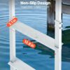 VEVOR Removable Dock Ladder 5 Steps, 500lbs Heavy-Duty, Thickened 6063 Aluminum Alloy with Textured Nonslip Step & Mat, Weather-Ready & Quick Detach for Dock, Boat, Pool, Fishing