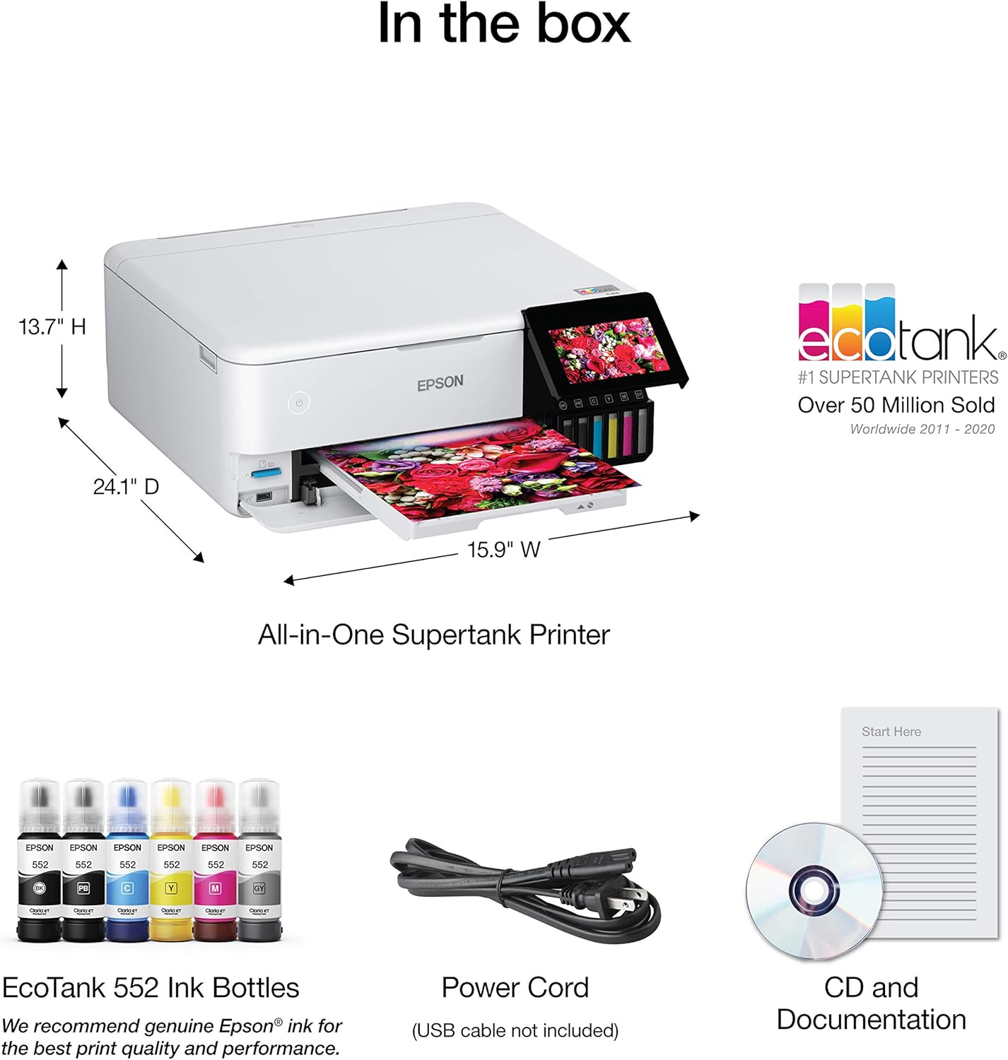 81iAKa06FRL._AC_SL1500_.jpg Epson EcoTank Photo ET-8500 Wireless Color All-in-One Supertank Printer with Scanner Copier, Ethernet and 4.3-inch Colorfull Touchscreen - White