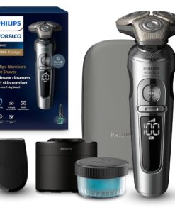 Philips Norelco S9000 Prestige Rechargeable Wet & Dry Electric Rotary Shaver with Precision Trimmer, Premium Case & Cleaning System, SP9841/84