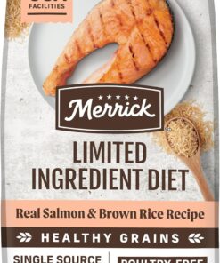 Merrick Limited Ingredient Diet Premium and Natural Kibble with Healthy Grains, Salmon and Brown Rice Dog Food, 22 lbs.