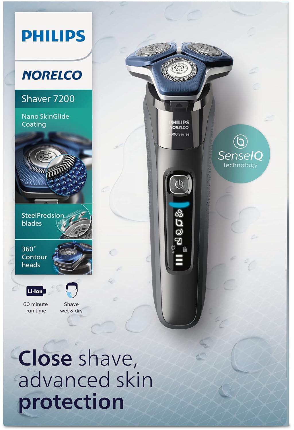 81jEkSp0MCL._SL1500_.jpg Philips Norelco Shaver 7200, Rechargeable Wet & Dry Electric Shaver with SenseIQ Technology and Pop-up Trimmer, S7887/82