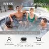 INTEX PureSpa Greystone Deluxe 6 Person Square Inflatable Hot Tub, Bubble Massage Spa Set with Energy Efficient Cover, 2 Headrests, & LED Light, 77 in x 28 in INTEX PureSpa Greystone Deluxe 6 Person Square Inflatable Hot Tub, Bubble Massage Spa Set with Energy Efficient Cover, 2 Headrests, & LED Light, 77 in x 28 in