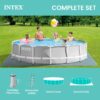 Intex 26719EH Prism Frame Premium Above Ground Swimming Pool Set: 14ft x 42in – Includes 1000 GPH Cartridge Filter Pump – SuperTough Puncture Resistant – Rust Resistant – 3357 Gallon Capacity
