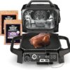 Ninja OG751 Woodfire Pro Outdoor Grill Built-In Thermometer,7-in-1 Master Grill,BBQ Smoker,& Outdoor Air Fryer Plus Bake,Roast,Dehydrate & Broil,Woodfire Technology,Weather-Resistant,Grey XL