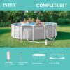 INTEX Prism Frame 15 ft x 48 in Above Ground Pool Set, Round Swimming Pool with Steel Frame, 1000 GPH Cartridge Filter Pump, Ladder, Cover, & Ground Cloth