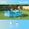 INTEX 28207EP 10Ft X 30In Beachside Metal Frame Above Ground Swimming Pool Set, Includes 330 GPH Cartridge Filter Pump, Puncture-Resistant Material, Rust Resistant, 1185 Gallon Capacity