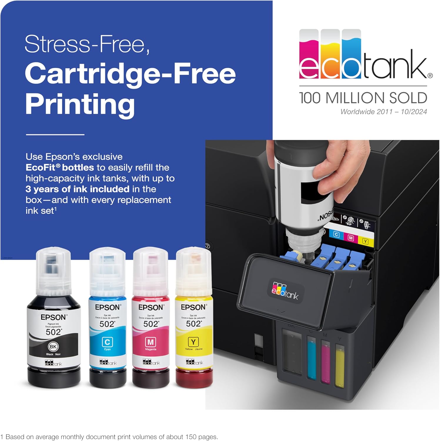 81pYwPS6z4L._AC_SL1500_.jpg Epson EcoTank ET-4950 Wireless All-in-One Color Supertank Printer with up to 3 Years of Ink Refillable Tanks, Perfect for Home, 18 PPM, 2.4" Colorful Touchscreen, Auto Document Feeder - Black