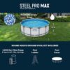 Bestway Steel Pro MAX 13' x 48" Above Ground Pool, Round Metal Frame Outdoor Swimming Pool Set with Filter Pump, Ladder, and Cover, Gray
