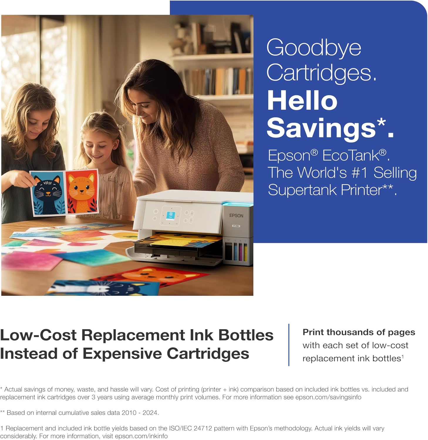 81rYEBjufDL._AC_SL1500_.jpg Epson EcoTank ET-2980 Wireless All-in-One Color Supertank Printer with Refillable Ink Tanks, 3 Years of Ink, Mobile Printing, 15 PPM, Color Touchscreen, Auto 2-Sided, White