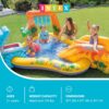 Intex Inflatable Dinosaur Play Center Outdoor Playhouse Inflatable Water Park with Kid Pool Slide, Water Sprayer, Waterfall, and 6 Balls, Multicolor