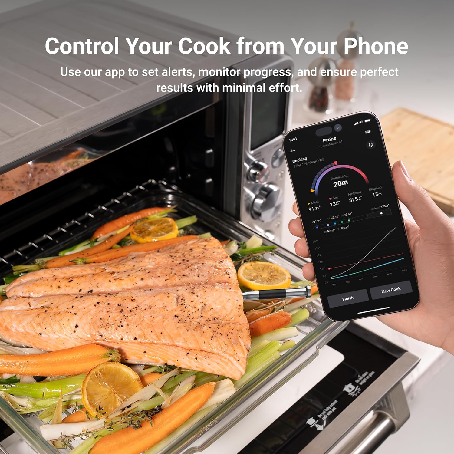 ThermoMaven Smart Bluetooth Wireless Meat Thermometer, 10X Enhanced Sub-1G Signal and Stability, Standalone Display Base, Certified Accuracy ±0.5°F, WiFi Unlimited Range for BBQ, Oven, Smoker, Grill ThermoMaven Smart Bluetooth Wireless Meat Thermometer, 10X Enhanced Sub-1G Signal and Stability, Standalone Display Base, Certified Accuracy ±0.5°F, WiFi Unlimited Range for BBQ, Oven, Smoker, Grill - Image 7