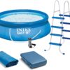 INTEX Easy Set Inflatable Swimming Pool Set: 15ft x 48in – with 1000 GPH Cartridge Filter Pump and Hydrotools Chlorine Dispenser – Easy Assembly