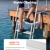 VEVOR Flip-Up Dock Ladder, 4-Step, Heavy-Duty Aluminum Alloy Pontoon Boat Swim Ladder, with Non-Slip Wide Steps, 350 lbs Weight Capacity, Pull Rope Assist, Comfort Use for Lake Pool Marine Boarding