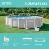 INTEX Prism Frame 18 ft x 48 in Above Ground Pool Set, Round Swimming Pool with Steel Frame, 1500 GPH Cartridge Filter Pump, Ladder, Cover, & Ground Cloth