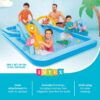 Intex 96" x 78" x 28" Inflatable Jungle Adventure Play Center Spray Kiddie Pool - Backyard Kids Water Slide, Outdoor Blow-Up Splash Pad for Toddlers