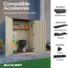 Suncast Outdoor Storage Shed, Water Resistant Resin Vertical Outdoor Storage Cabinet for Patio, Garden Tools, Cushions, & Equipment, Weatherproof Multi-Wall Design, 54 cu. ft., Made in USA