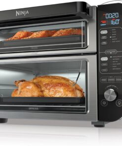 Ninja DCT451 12-in-1 Smart Double Oven with FlexDoor, Thermometer, FlavorSeal, Smart Finish, Rapid Top Convection and Air Fry Bottom , Stainless Steel