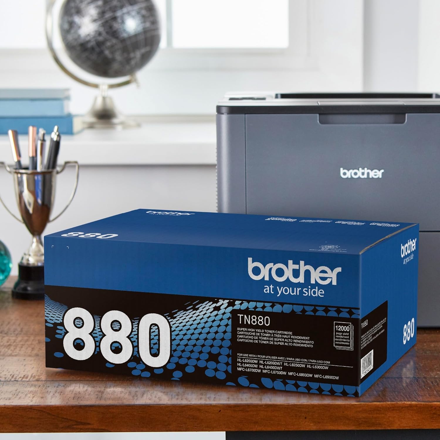 81vgw20SLbL._AC_SL1500_.jpg Brother Genuine Super High Yield Toner Cartridge, TN880, Replacement Black Toner, Page Yield Up To 12,000 Pages, Amazon Dash Replenishment Cartridge