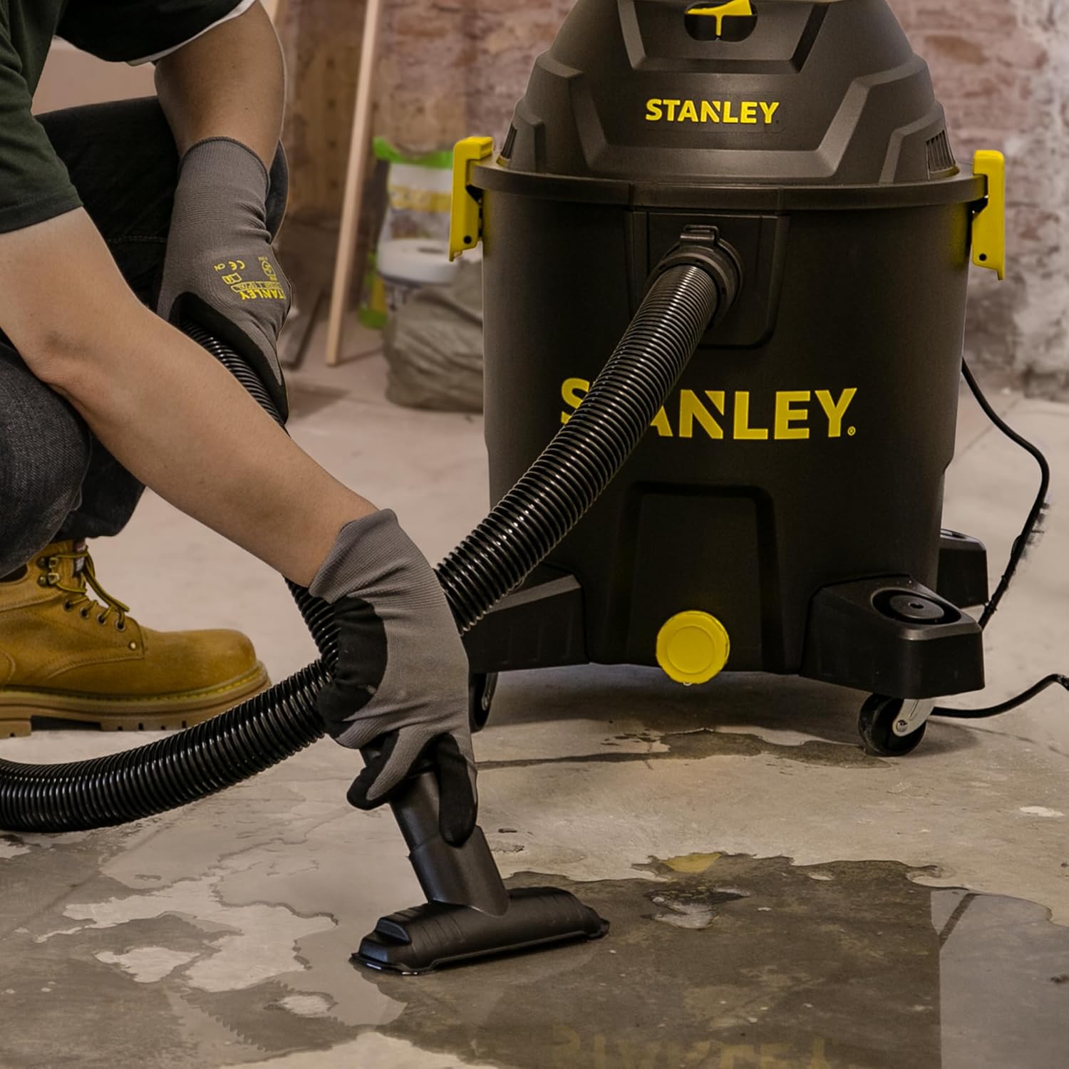 STANLEY 10 Gallon Wet Dry Vacuum, 6 Peak HP Poly Built-in Drain Shop Vac Blower with Powerful Suction, Multifunctional Shop Vacuum W/ 6 Horsepower Motor for Job Site, Garage, Basement, Van, Workshop STANLEY 10 Gallon Wet Dry Vacuum, 6 Peak HP Poly Built-in Drain Shop Vac Blower with Powerful Suction, Multifunctional Shop Vacuum W/ 6 Horsepower Motor for Job Site, Garage, Basement, Van, Workshop - Image 6