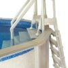 Aqua Select Everest in Pool Step and Outside Flip Up Entry System | Pearl White w/Cloud Gray Treads | Above Ground Swimming Pools | Wide Steps Add Stability | Safety Stairs Capacity Up to 350 lbs